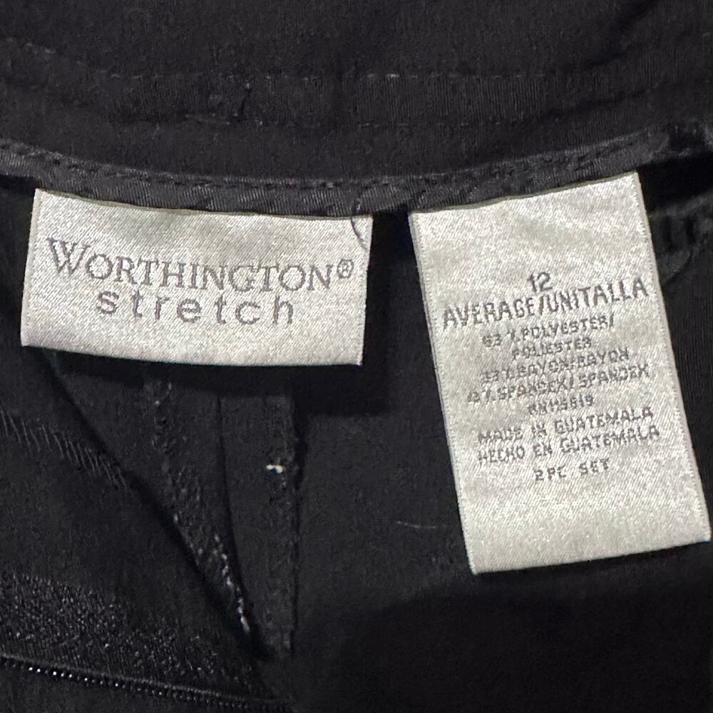 WORTHINGTON Stretch Women's Size 12 Straight Leg Dress Pants Stretch Black - Picture 5 of 6